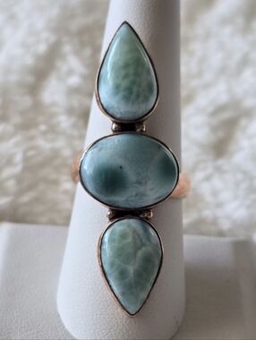 Crawler Ring With Larimar In Copper, Southwestern